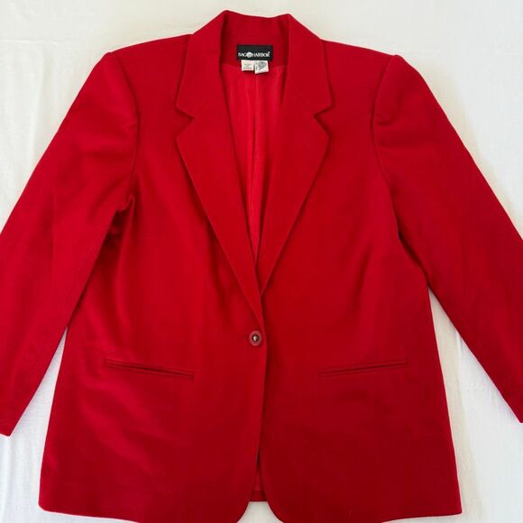 Sag Harbor Jackets & Blazers - Sag Harbor | Red Wool Blazer | Classic Two Button | Fully Lined | Women’s 16